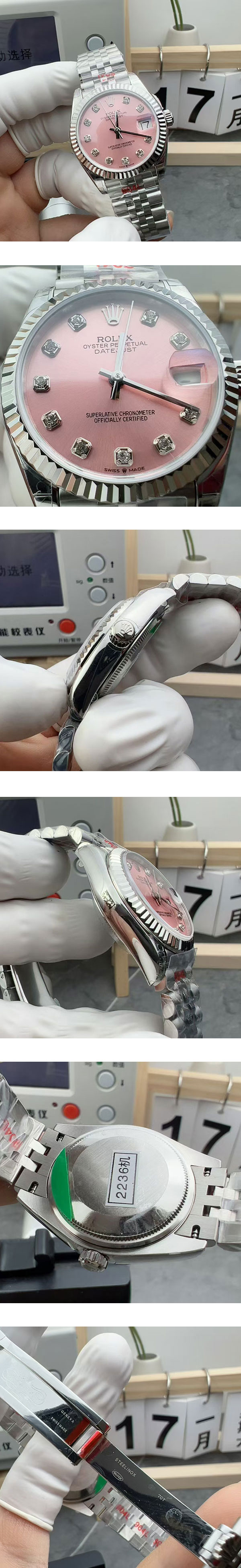 【GS工場出品】2236搭載 デイトジャストM278274-0032 ピンク文字盤 ロレックスコピー時計 